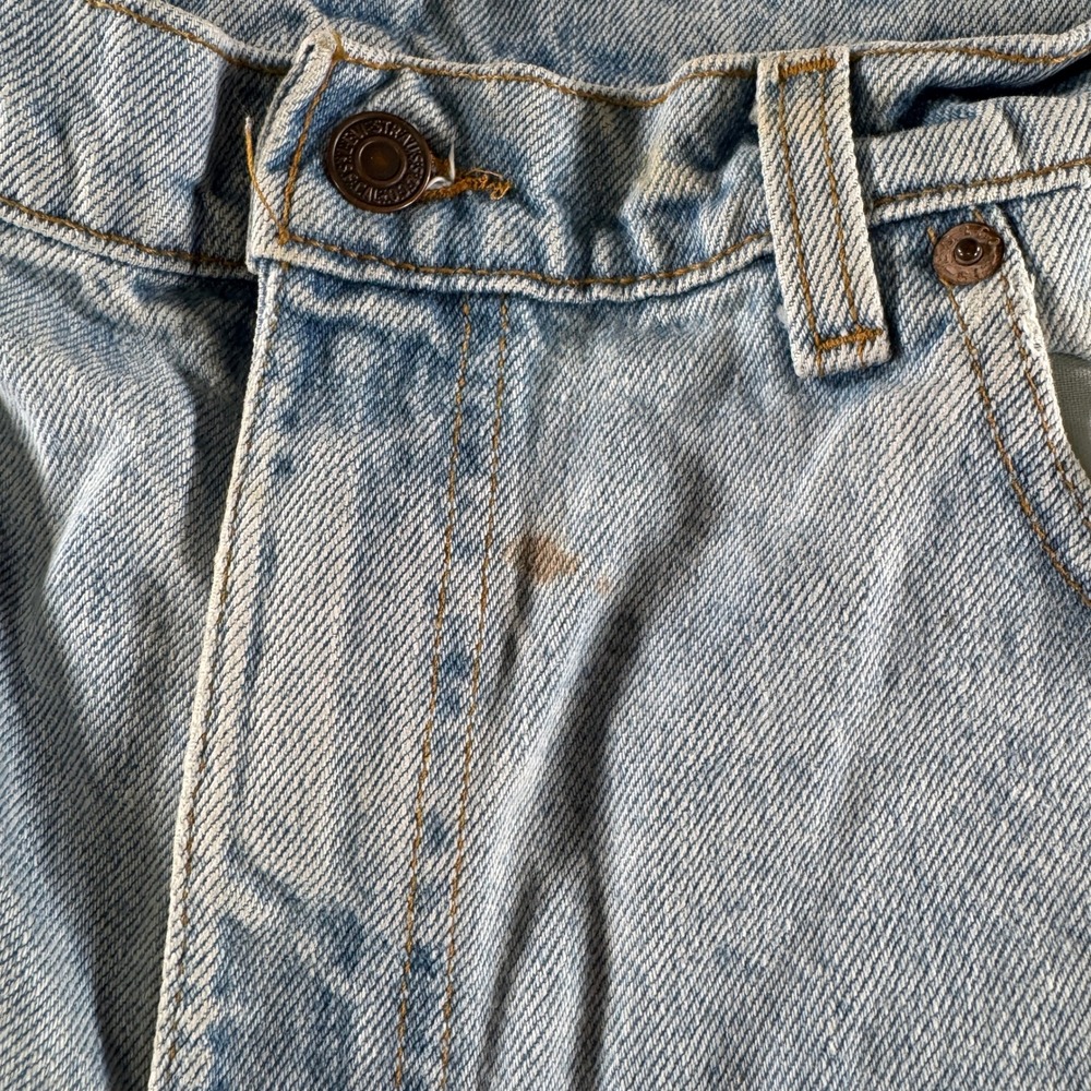 Vintage Levis 550 Jeans Mens 38x32 Blue Relaxed Tapered 90s Light Wash Made USA - Picture 6 of 13